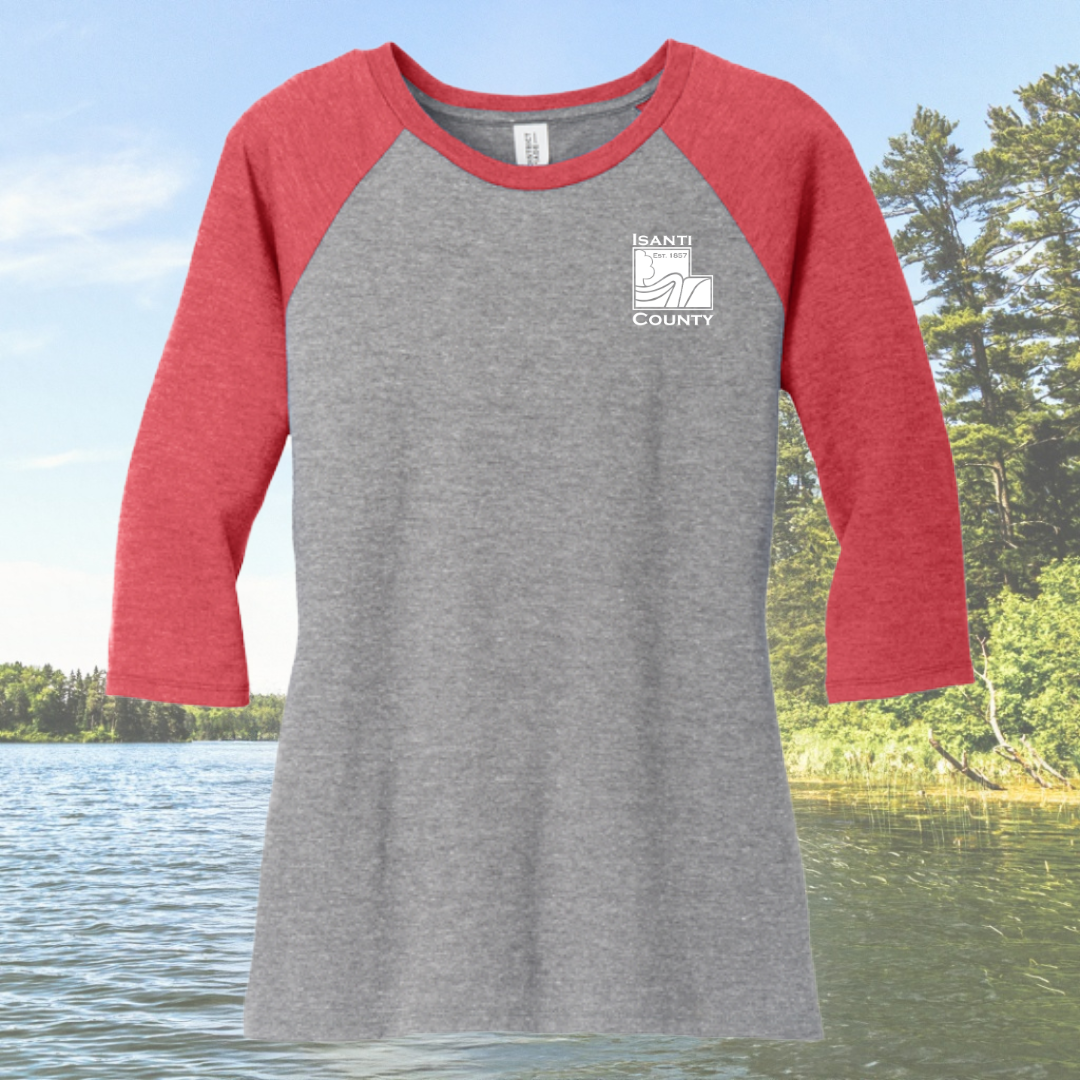 Isanti County Women's Perfect Tri-blend 3/4 Sleeve Raglan Tee