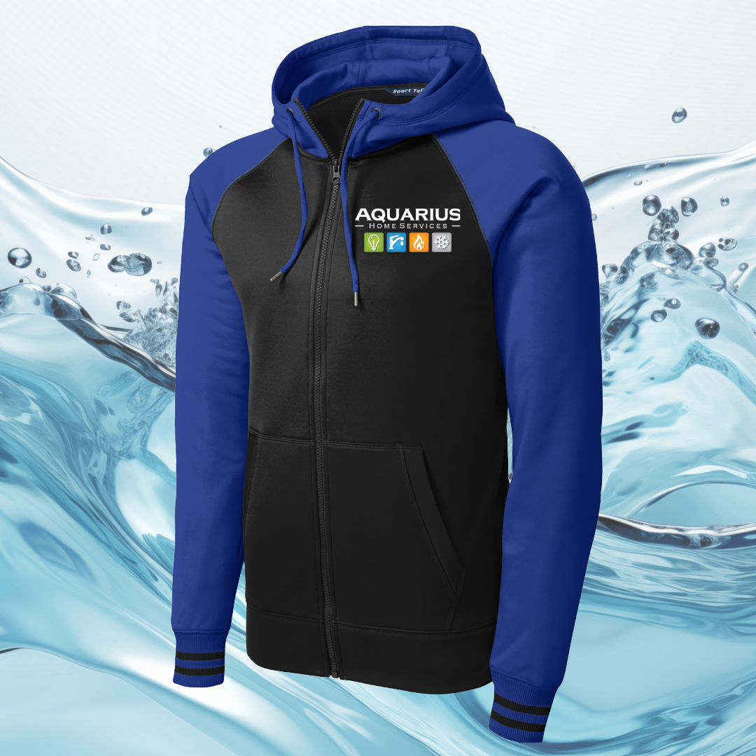Aquarius Home Services Varsity Full Zip Hooded Jacket