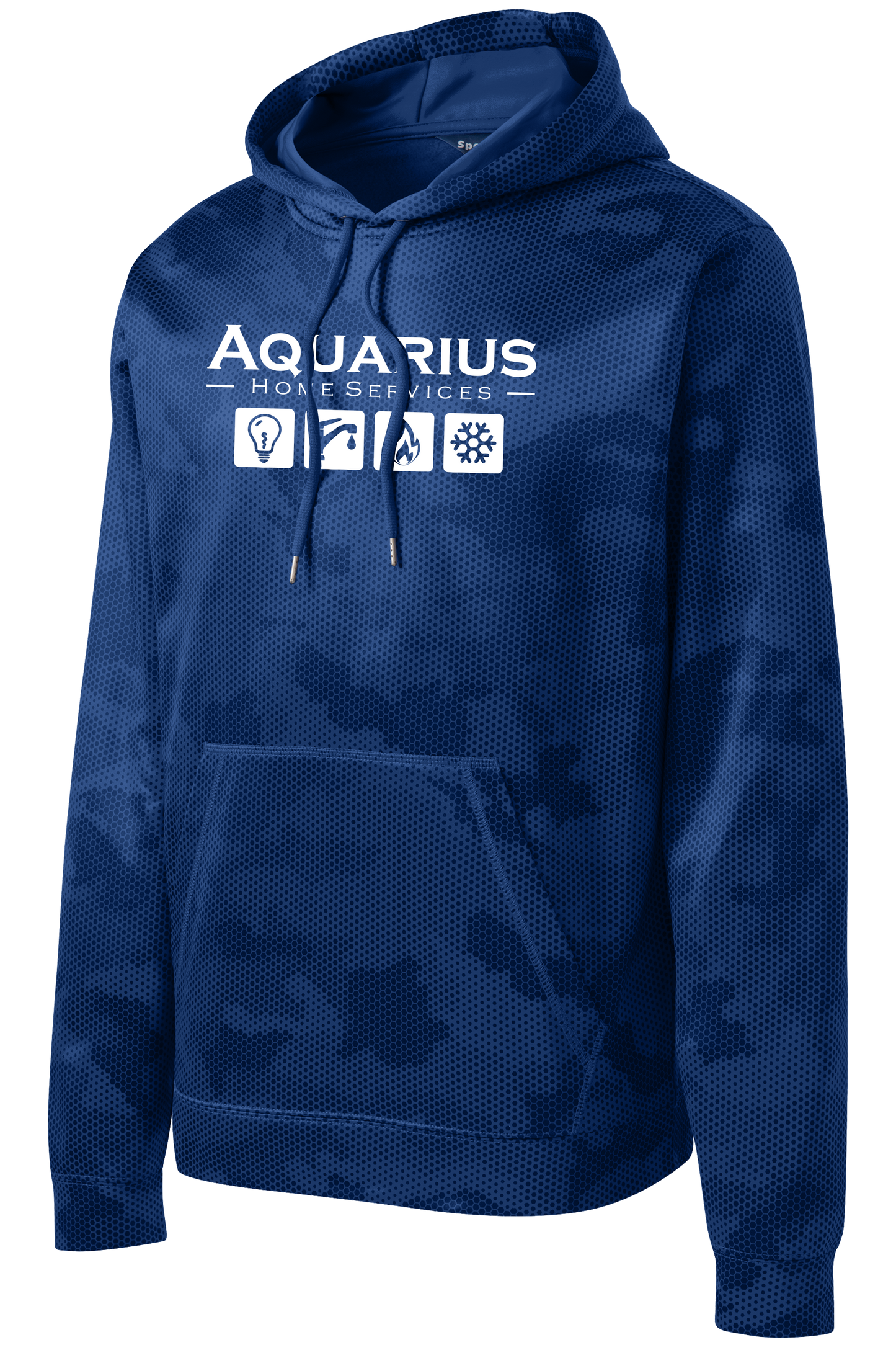 Aquarius Home Services CamoHex Fleece Hooded Pullover