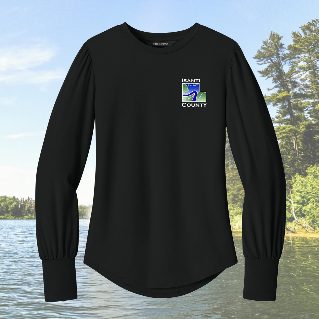 Isanti County Women’s Stretch Jersey Long Sleeve Blouson Top