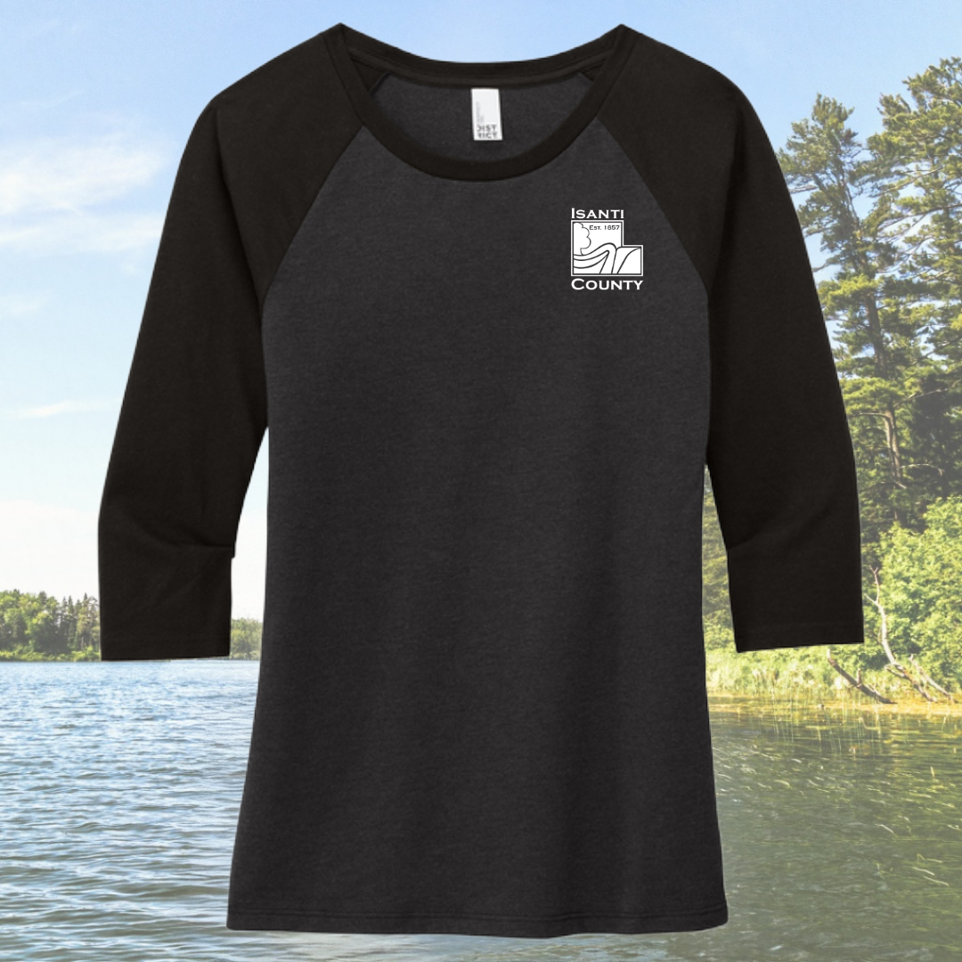 Isanti County Women's Perfect Tri-blend 3/4 Sleeve Raglan Tee