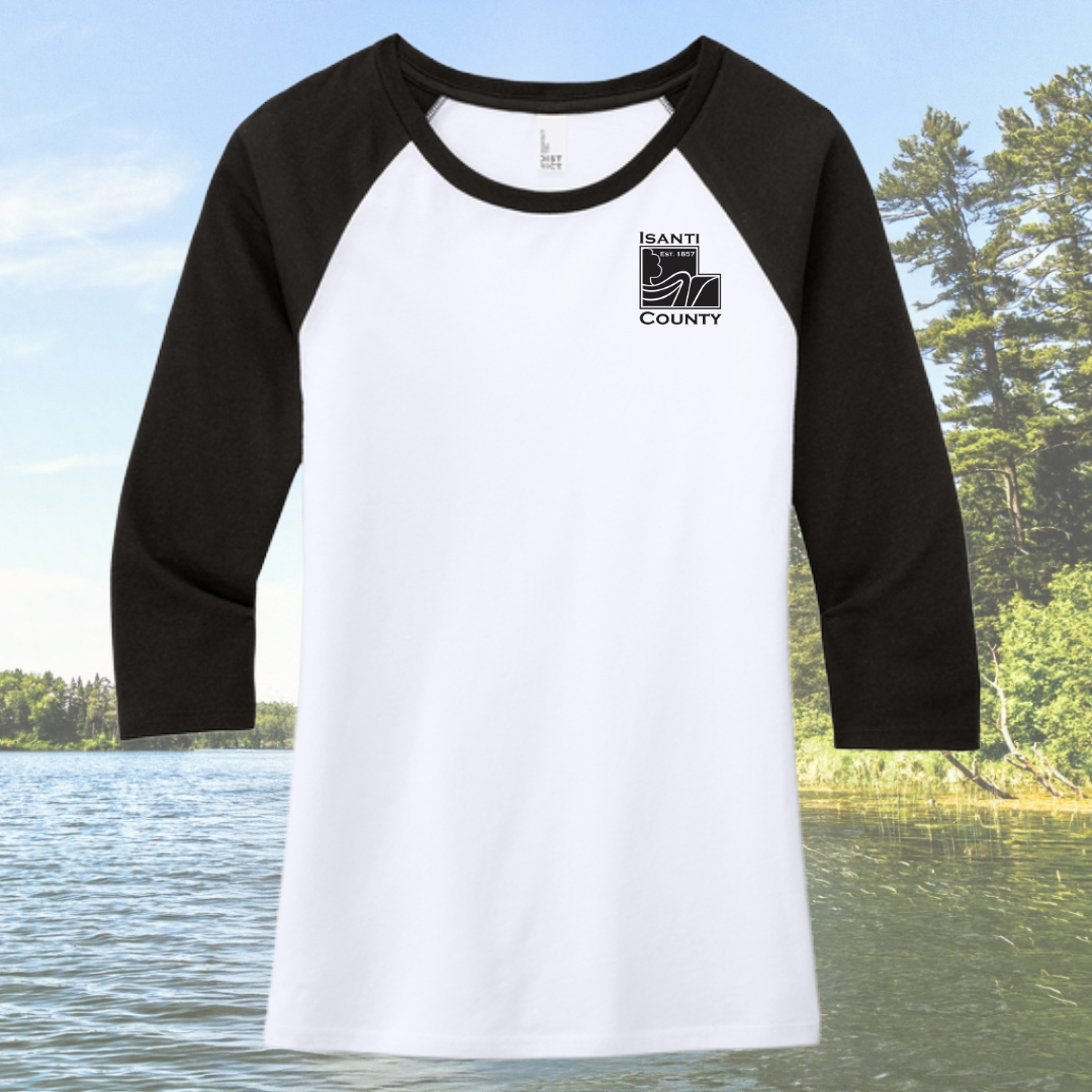 Isanti County Women's Perfect Tri-blend 3/4 Sleeve Raglan Tee