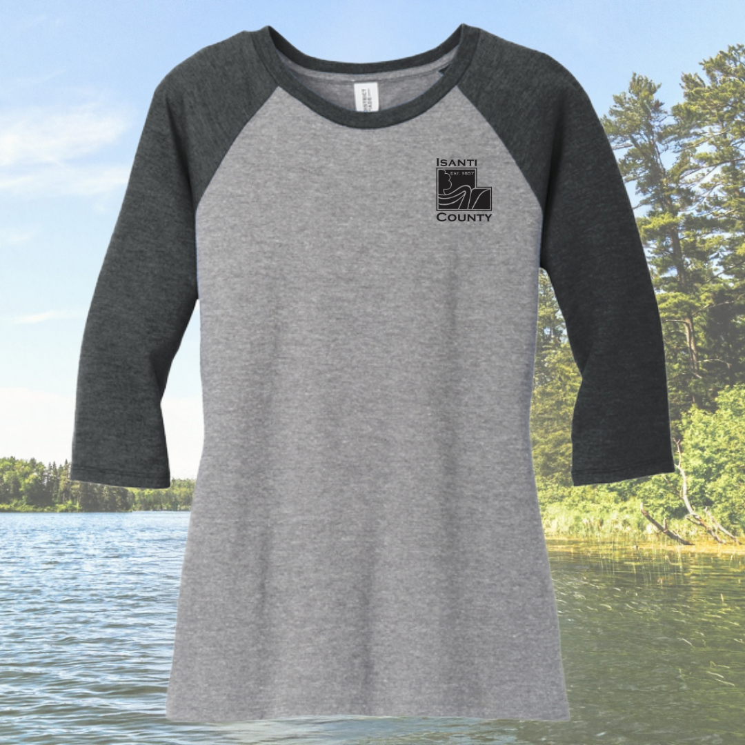 Isanti County Women's Perfect Tri-blend 3/4 Sleeve Raglan Tee