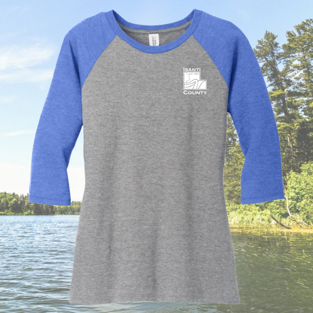 Isanti County Women's Perfect Tri-blend 3/4 Sleeve Raglan Tee