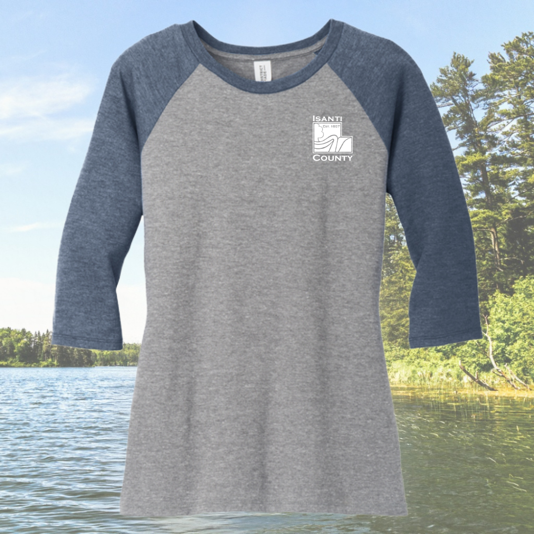 Isanti County Women's Perfect Tri-blend 3/4 Sleeve Raglan Tee