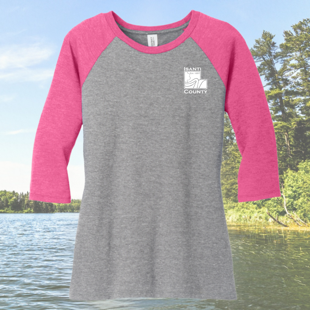 Isanti County Women's Perfect Tri-blend 3/4 Sleeve Raglan Tee