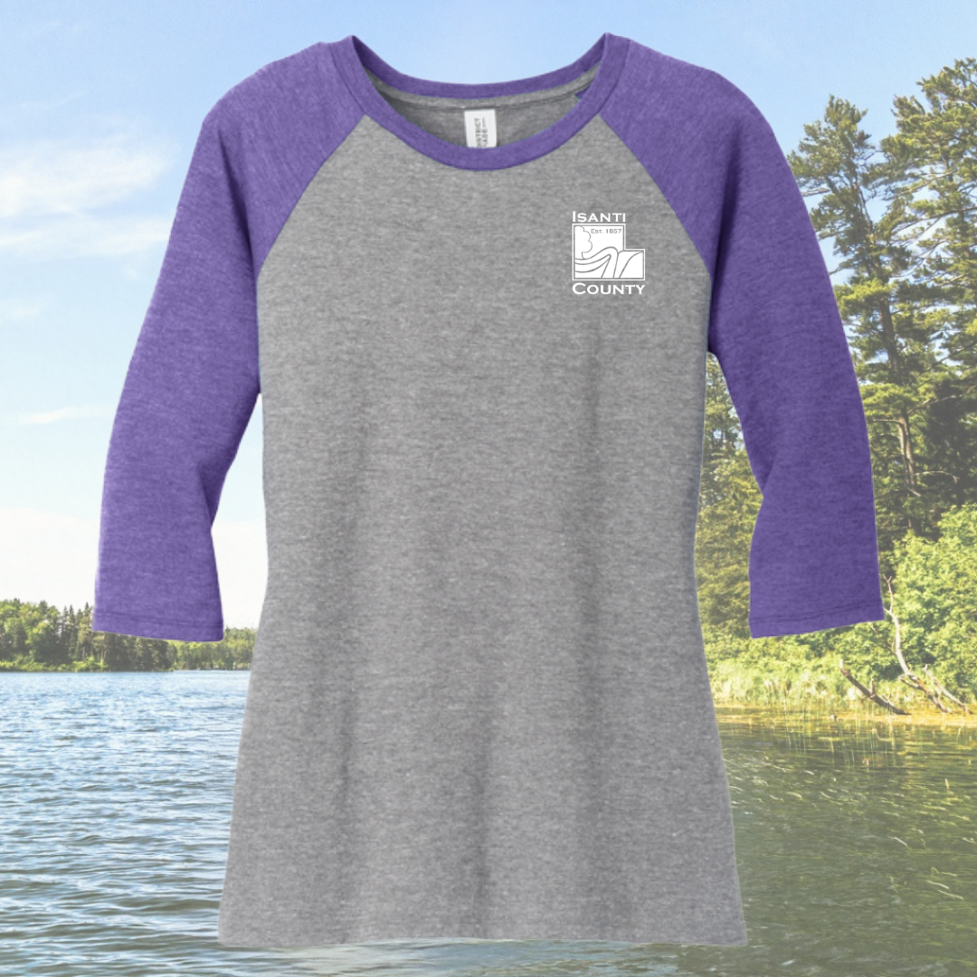 Isanti County Women's Perfect Tri-blend 3/4 Sleeve Raglan Tee