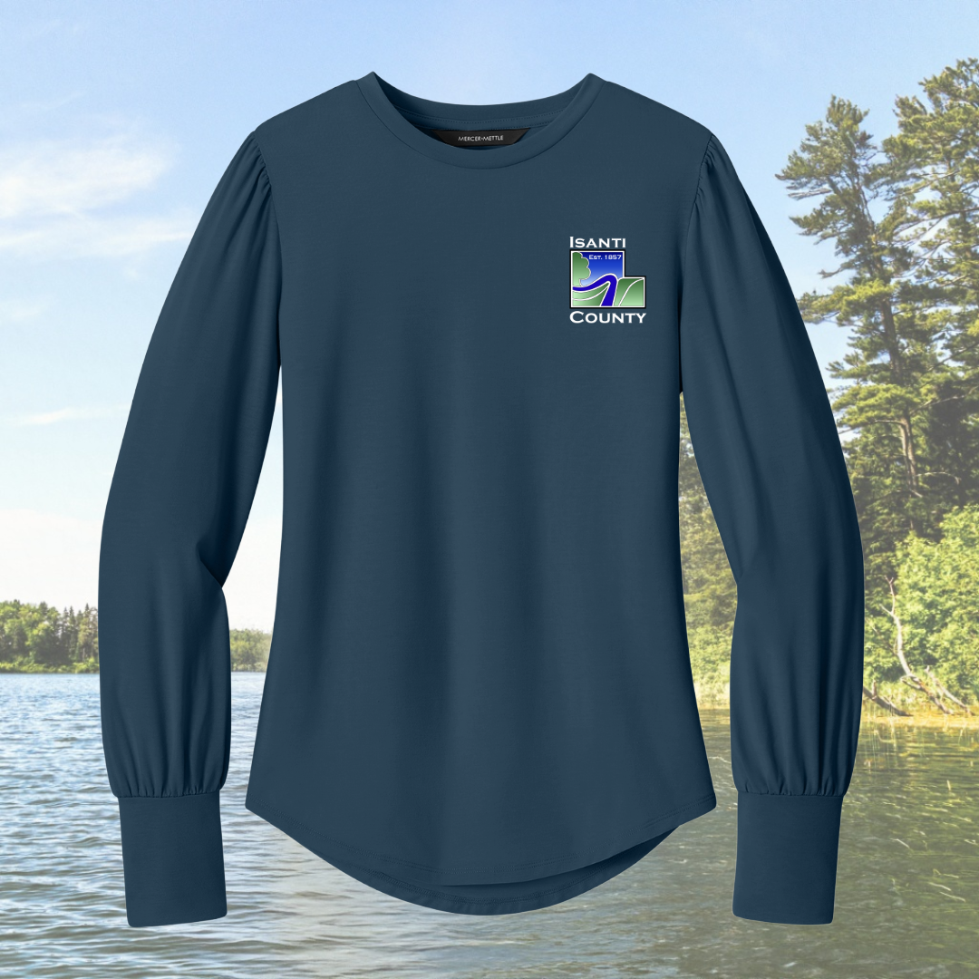 Isanti County Women’s Stretch Jersey Long Sleeve Blouson Top