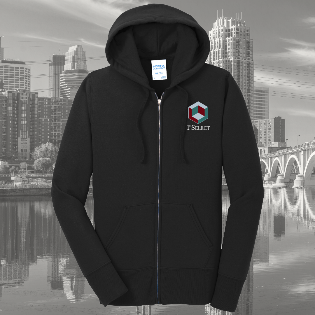1st Select Women's Core Fleece Full Zip Hooded Sweatshirt