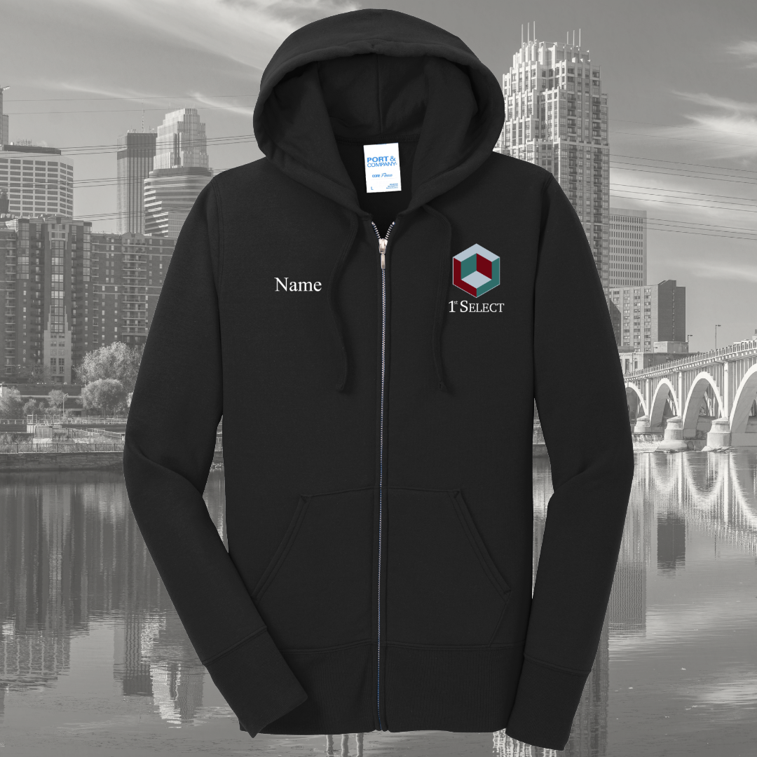 1st Select Women's Core Fleece Full Zip Hooded Sweatshirt