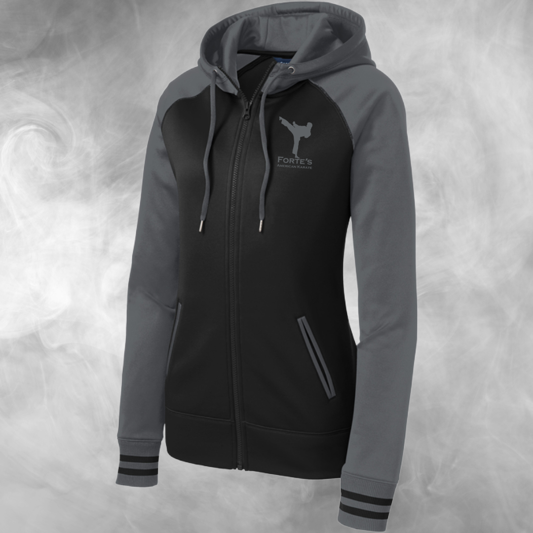 Forte's Karate Spring Women's Varsity Fleece Full Zip Hooded Jacket