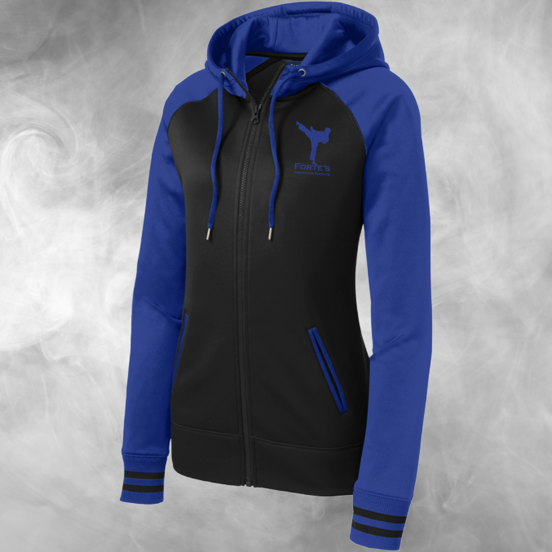 Forte's Karate Spring Women's Varsity Fleece Full Zip Hooded Jacket