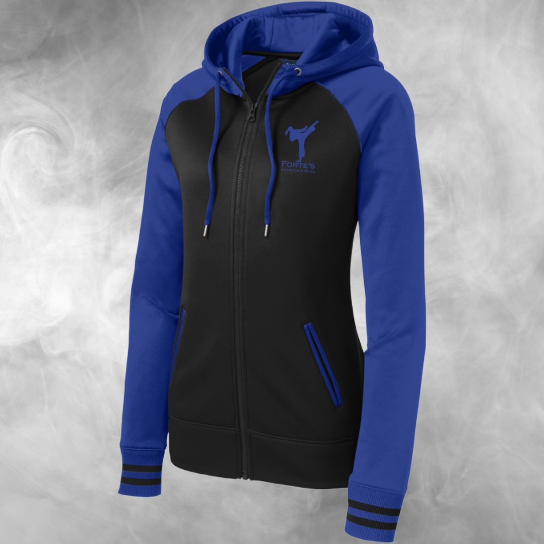 Forte's Karate Spring Women's Varsity Fleece Full Zip Hooded Jacket