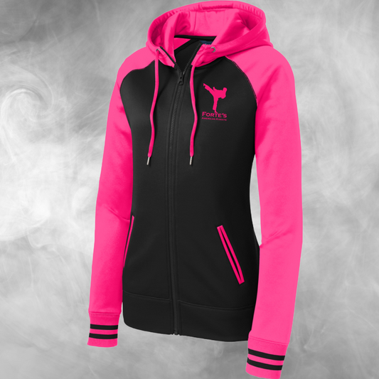 Forte's Karate Spring Women's Varsity Fleece Full Zip Hooded Jacket