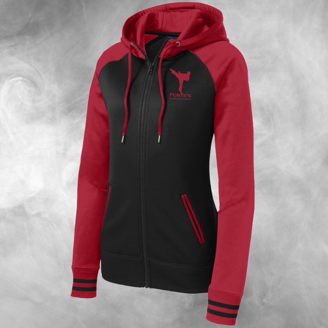Forte's Karate Spring Women's Varsity Fleece Full Zip Hooded Jacket