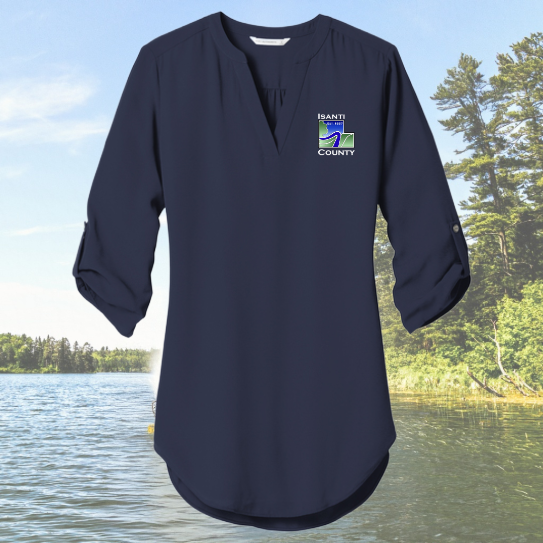 Isanti County Women's 3/4 Sleeve Tunic Blouse