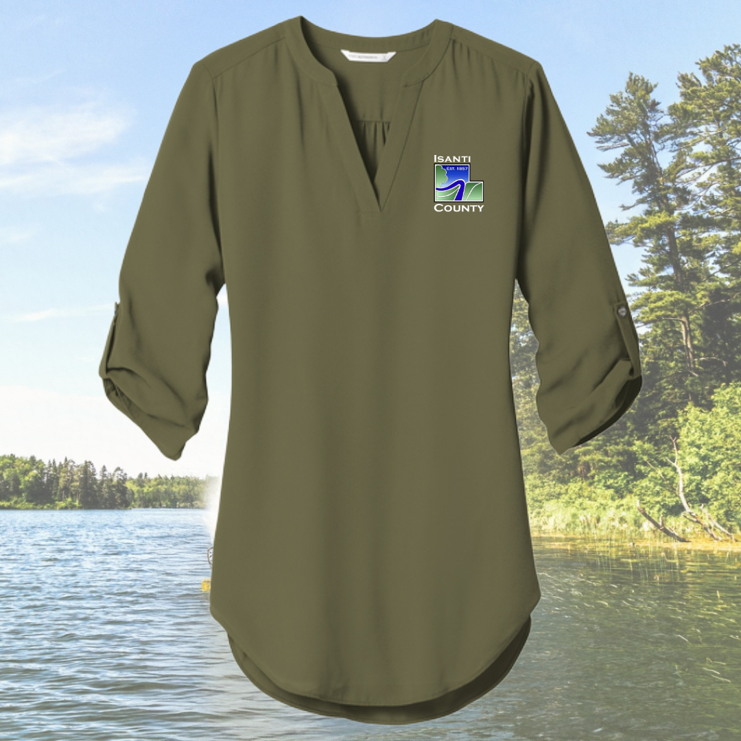 Isanti County Women's 3/4 Sleeve Tunic Blouse