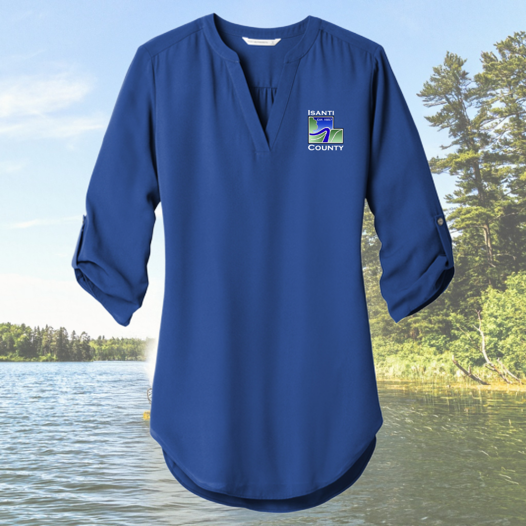 Isanti County Women's 3/4 Sleeve Tunic Blouse