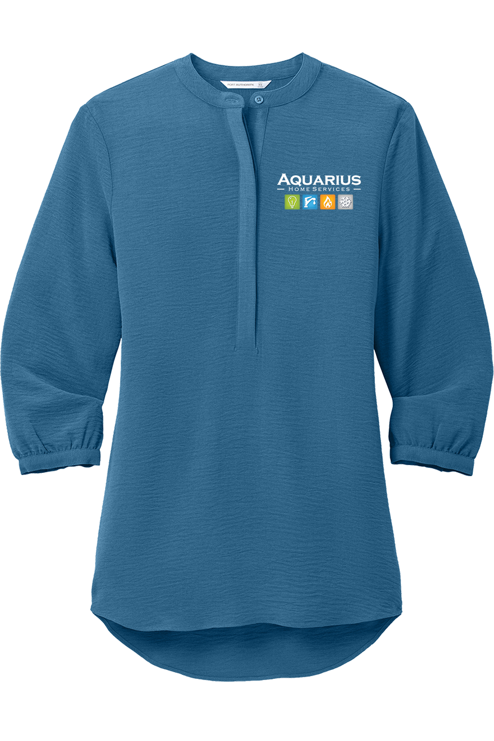 Aquarius Home Services Women's 3/4 Sleeve Textured Crepe Tunic