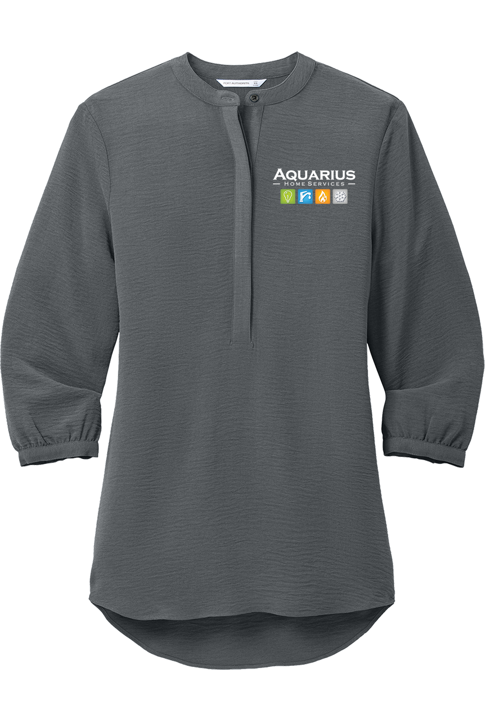 Aquarius Home Services Women's 3/4 Sleeve Textured Crepe Tunic