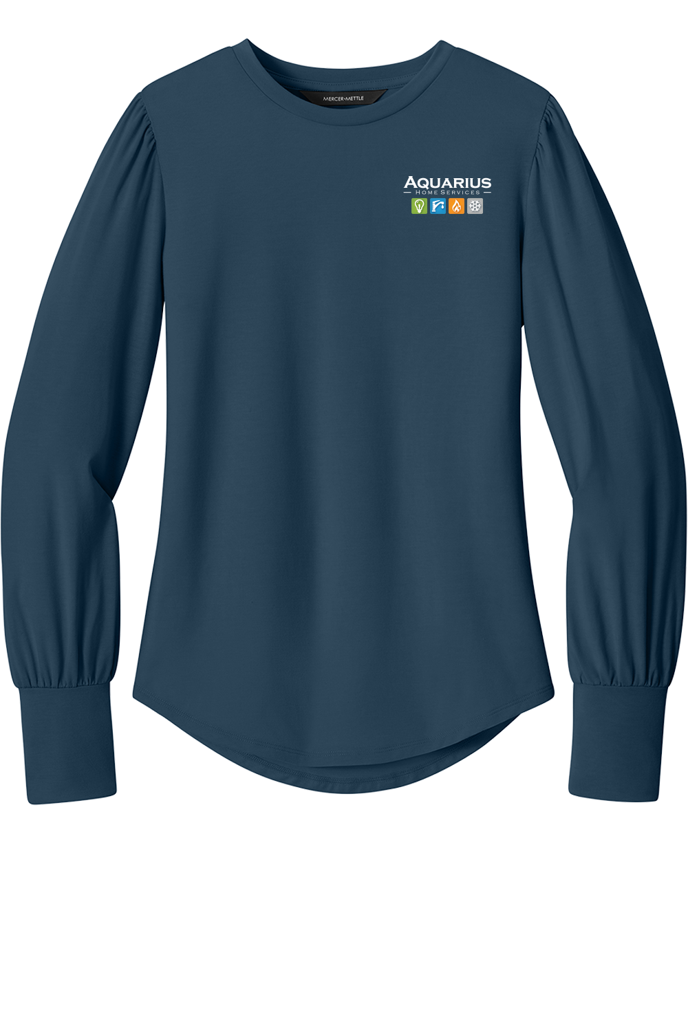 Aquarius Home Services Women’s Stretch Jersey Long Sleeve Blouson Top