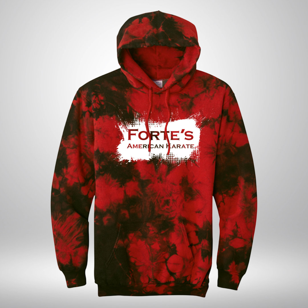 Forte's Karate Fall Crystal Tie-Dye Pullover Hoodie