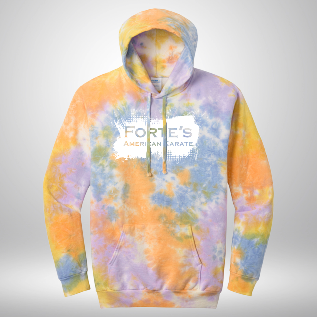 Forte's Karate Fall Crystal Tie-Dye Pullover Hoodie