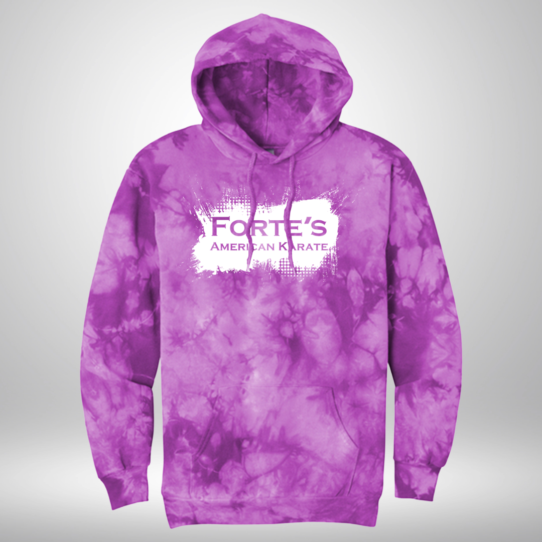 Forte's Karate Fall Crystal Tie-Dye Pullover Hoodie