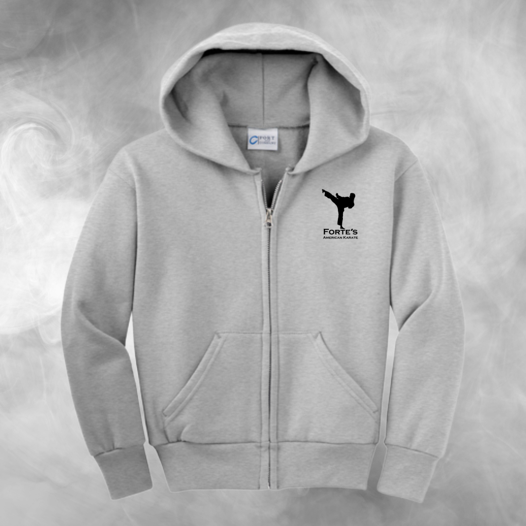 Forte's Karate Spring Youth Fleece Full Zip Hooded Sweatshirt
