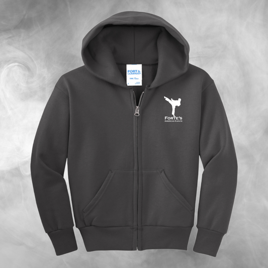 Forte's Karate Spring Youth Fleece Full Zip Hooded Sweatshirt
