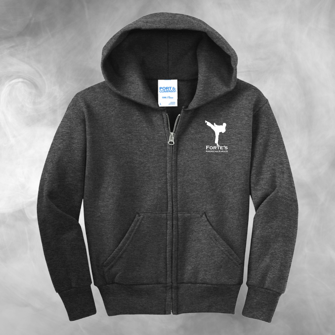 Forte's Karate Spring Youth Fleece Full Zip Hooded Sweatshirt