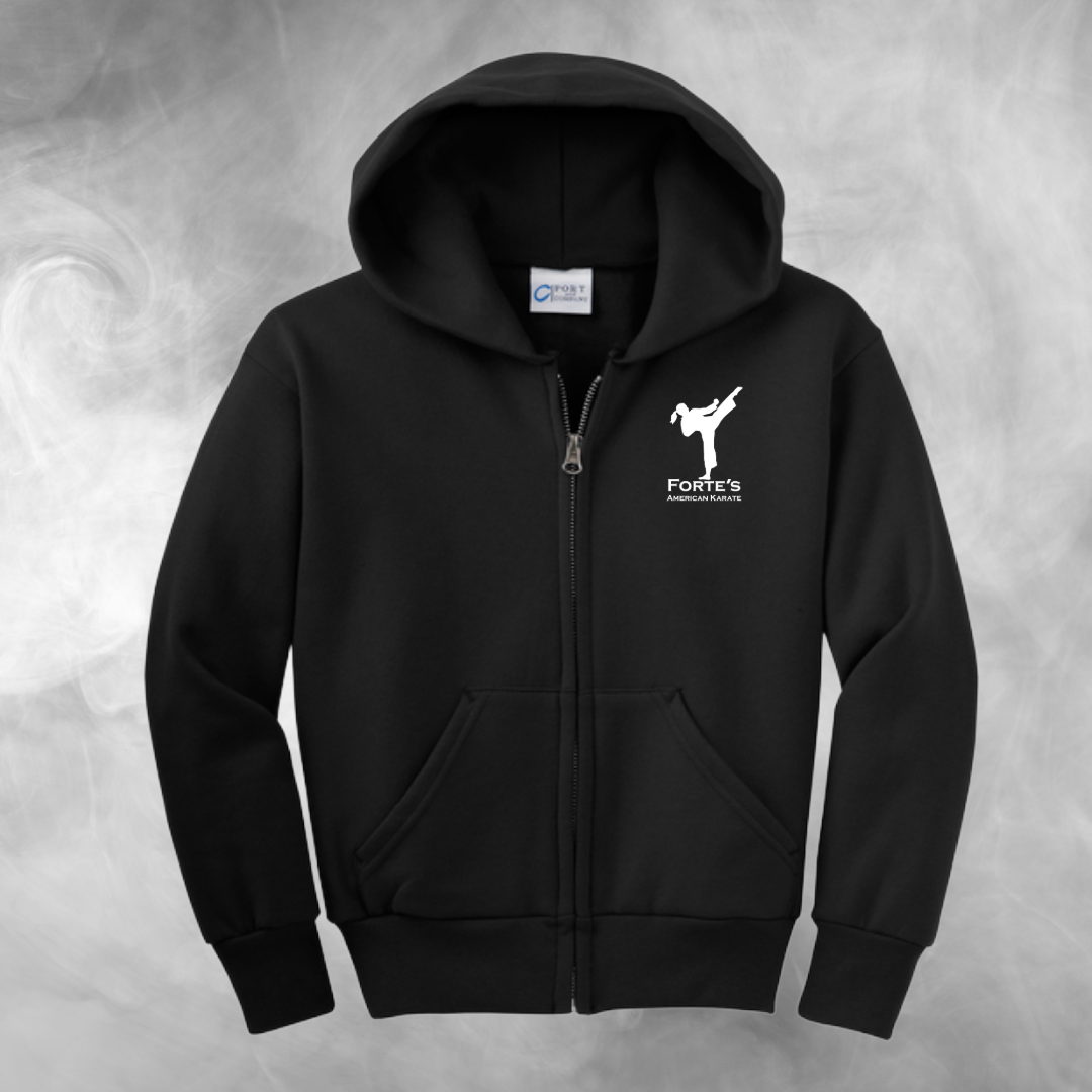 Forte's Karate Spring Youth Fleece Full Zip Hooded Sweatshirt