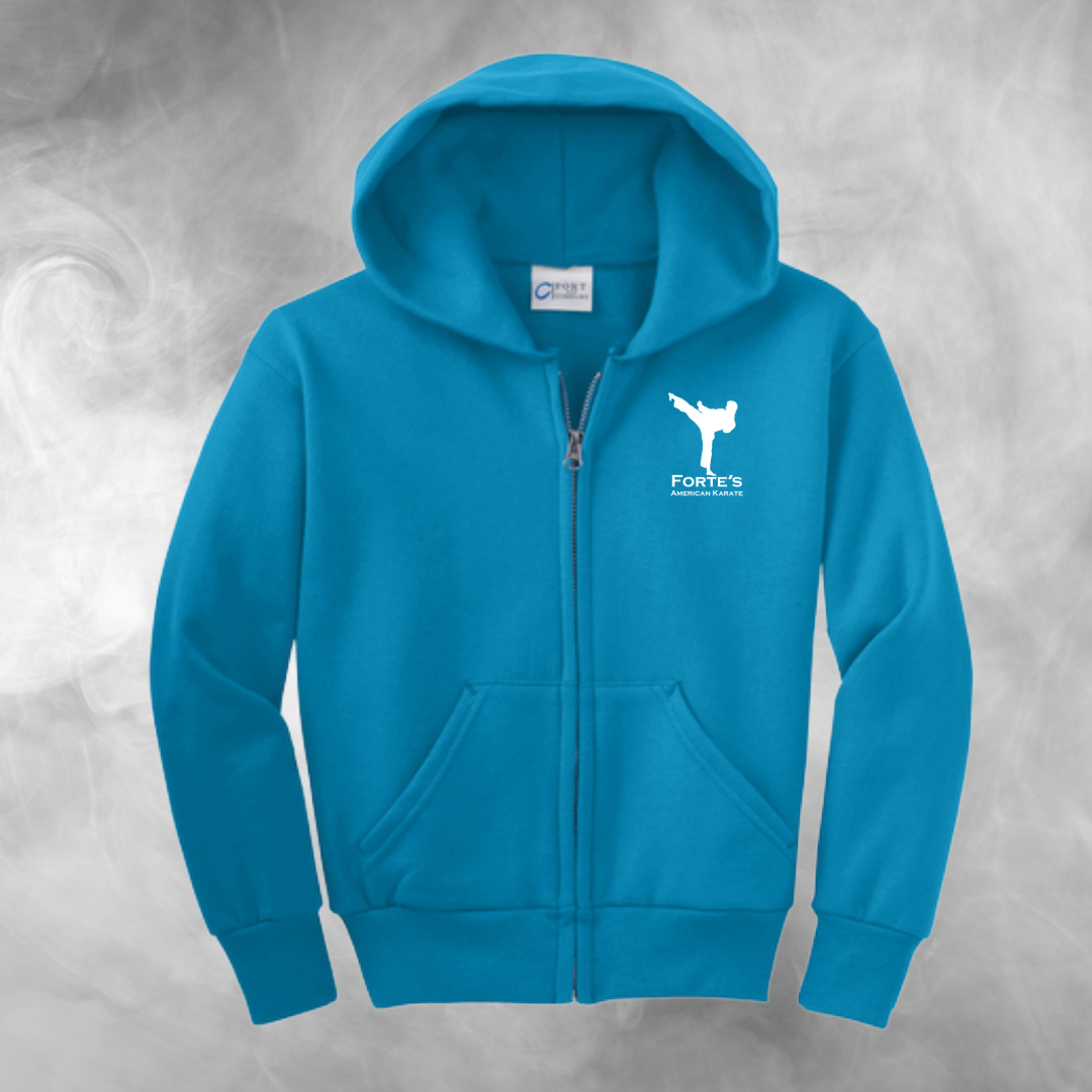 Forte's Karate Spring Youth Fleece Full Zip Hooded Sweatshirt