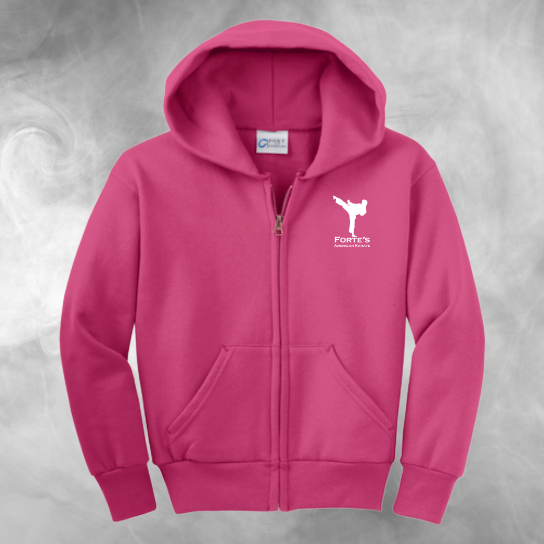 Forte's Karate Spring Youth Fleece Full Zip Hooded Sweatshirt
