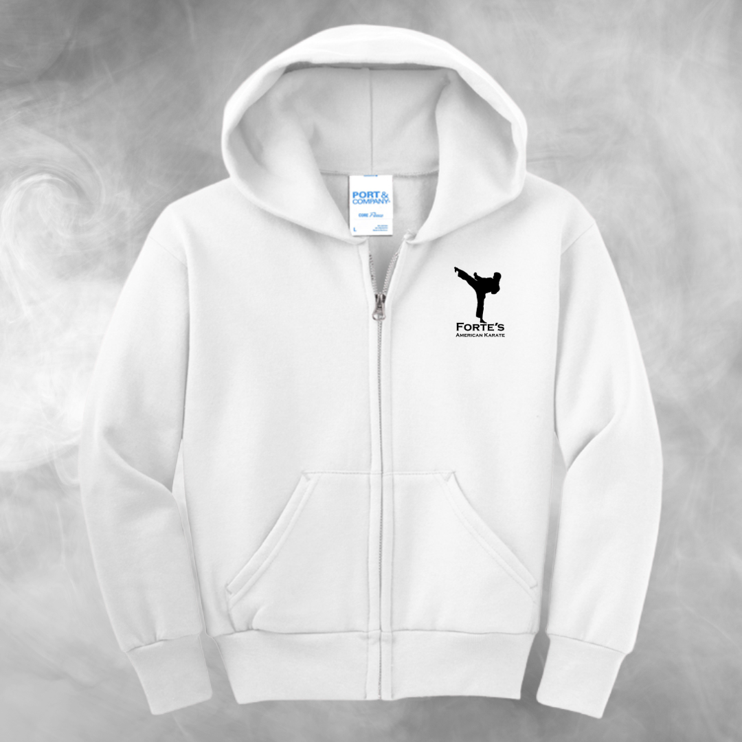 Forte's Karate Spring Youth Fleece Full Zip Hooded Sweatshirt