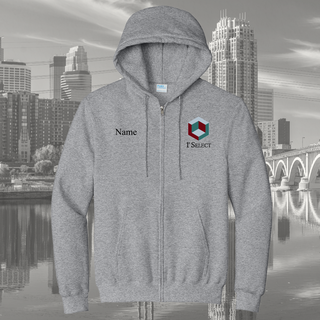 1st Select Essential Fleece Full Zip Hooded Sweatshirt