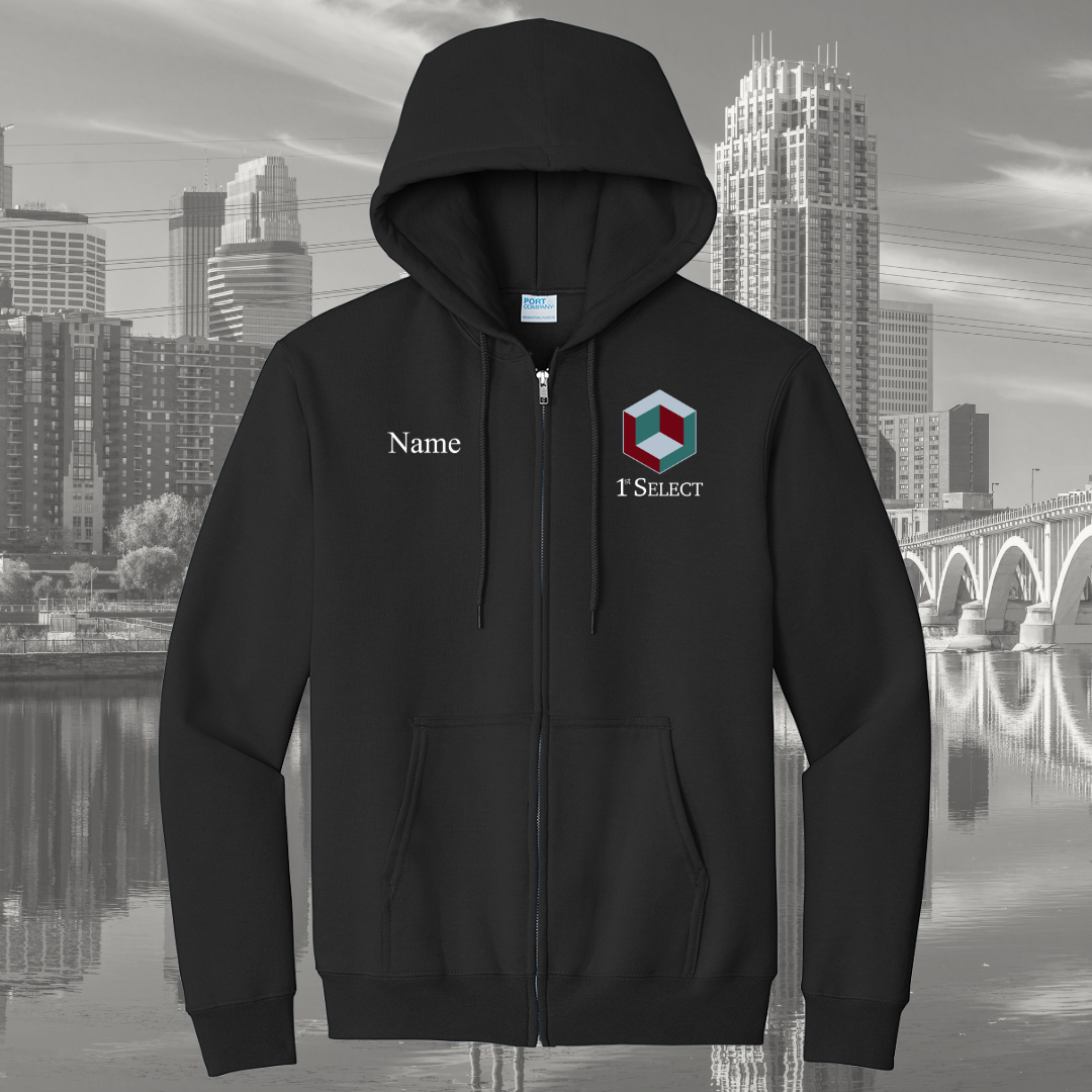 1st Select Essential Fleece Full Zip Hooded Sweatshirt