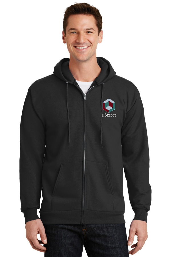 1st Select Essential Fleece Full Zip Hooded Sweatshirt