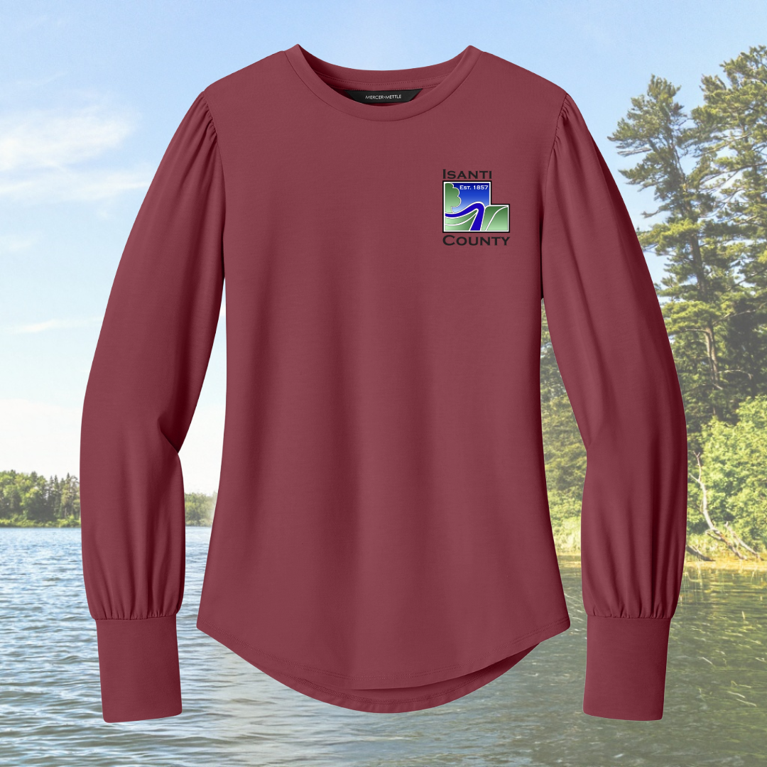Isanti County Women’s Stretch Jersey Long Sleeve Blouson Top