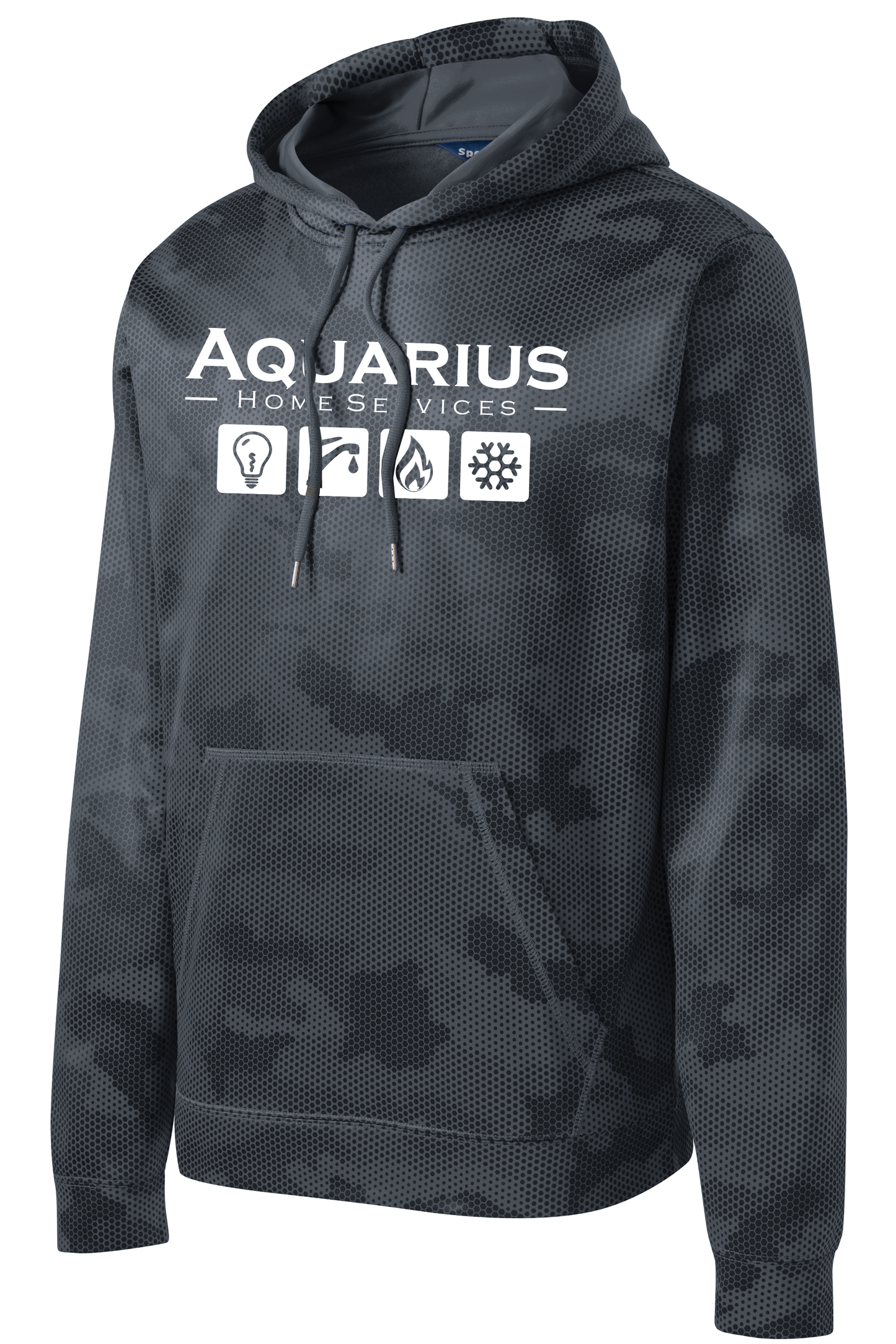 Aquarius Home Services CamoHex Fleece Hooded Pullover