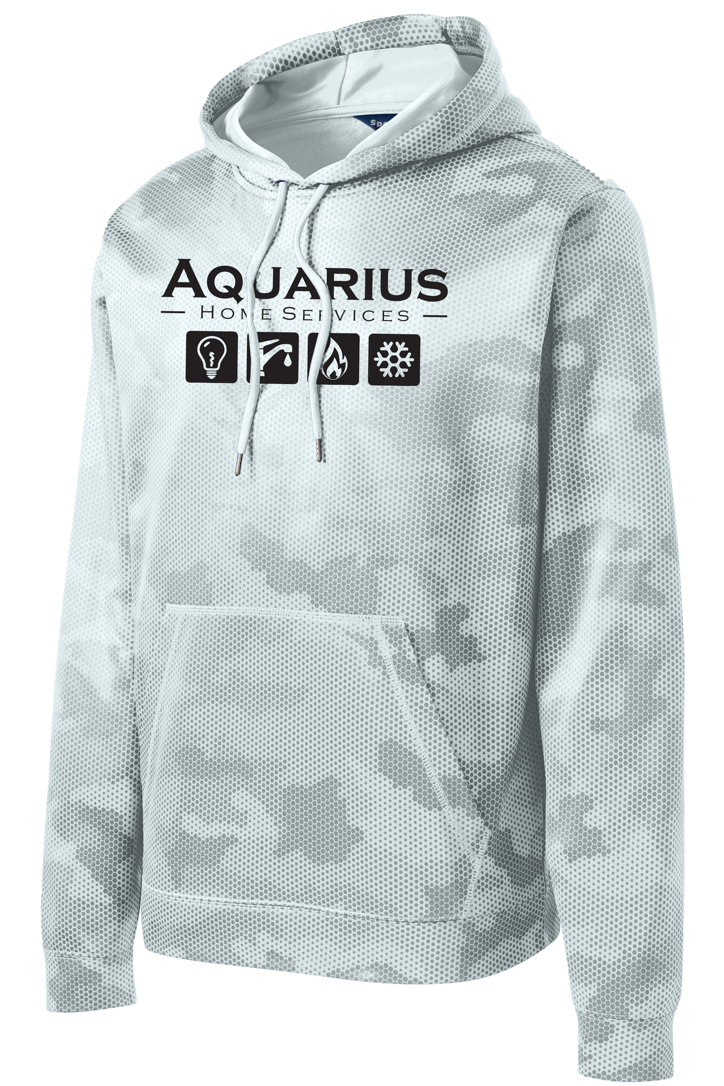 Aquarius Home Services CamoHex Fleece Hooded Pullover