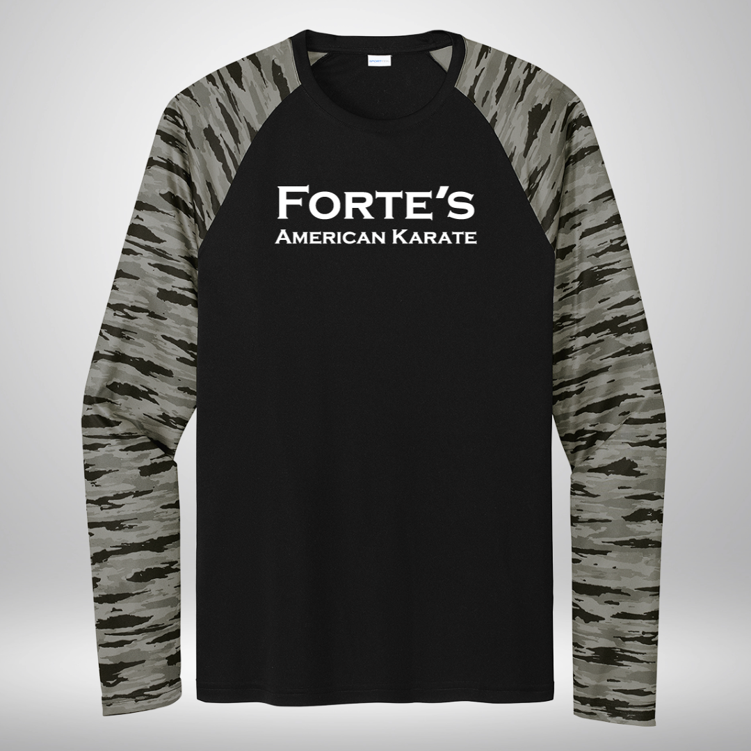 Forte's Karate Fall Drift Camo Colorblock Long Sleeve Tee