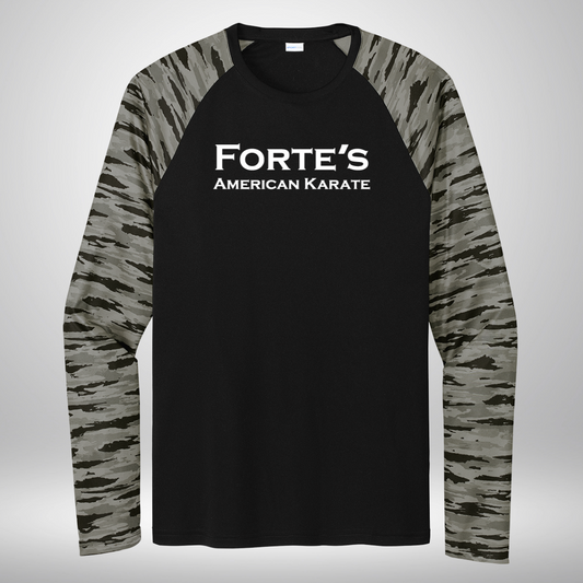 Forte's Karate Fall Drift Camo Colorblock Long Sleeve Tee