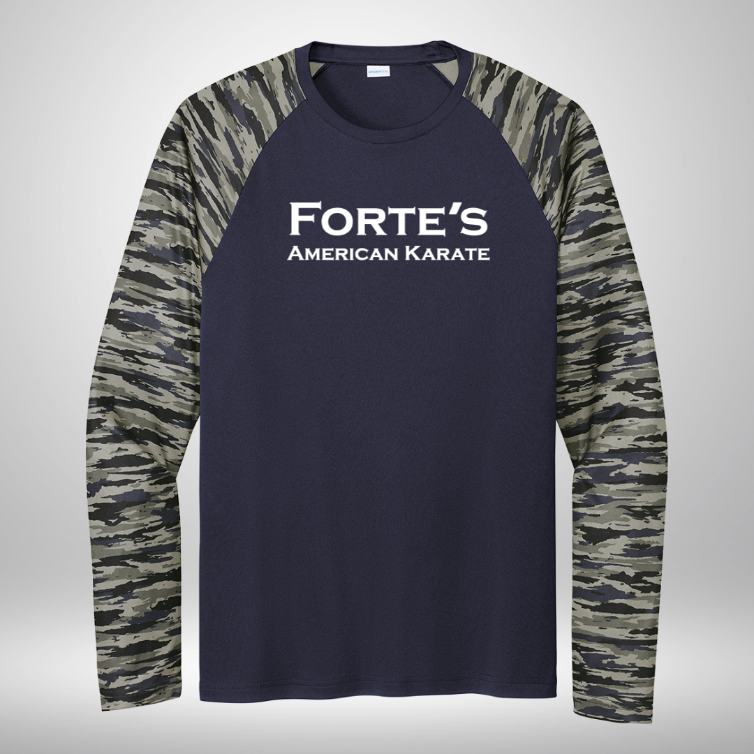 Forte's Karate Fall Drift Camo Colorblock Long Sleeve Tee