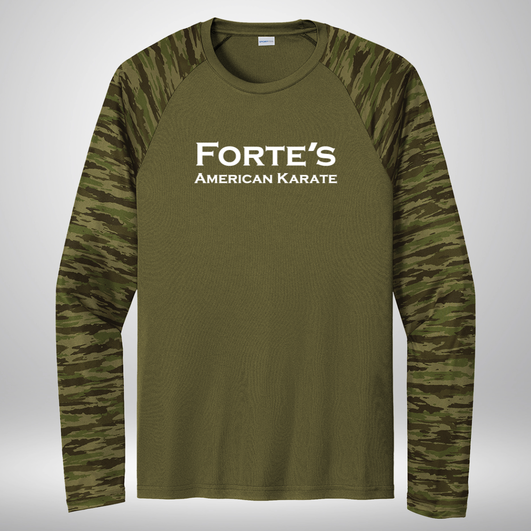 Forte's Karate Fall Drift Camo Colorblock Long Sleeve Tee