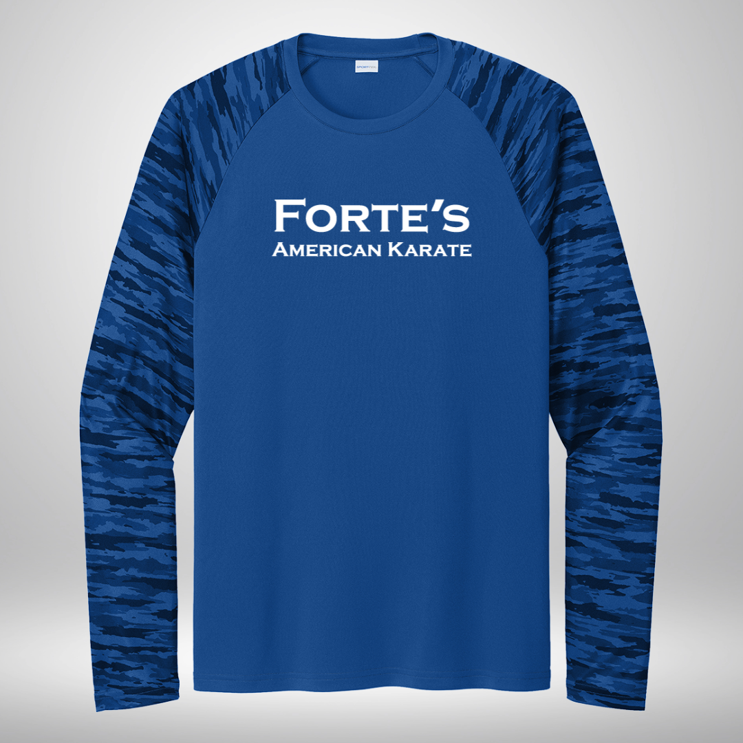 Forte's Karate Fall Drift Camo Colorblock Long Sleeve Tee