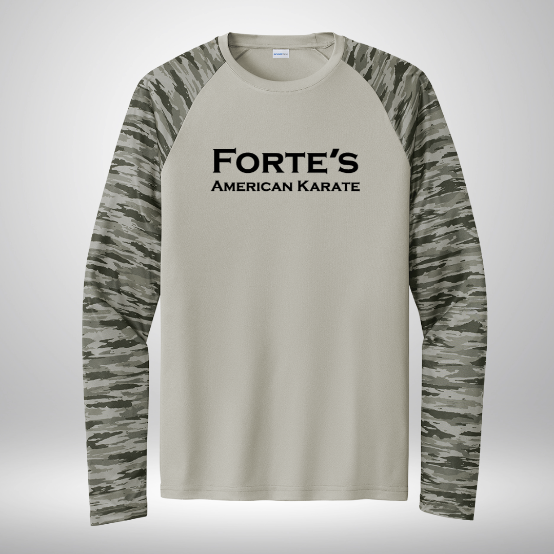 Forte's Karate Fall Drift Camo Colorblock Long Sleeve Tee