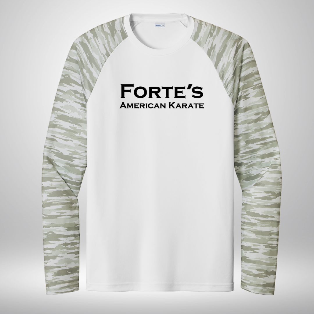 Forte's Karate Fall Drift Camo Colorblock Long Sleeve Tee