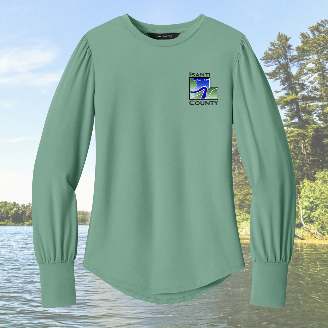 Isanti County Women’s Stretch Jersey Long Sleeve Blouson Top